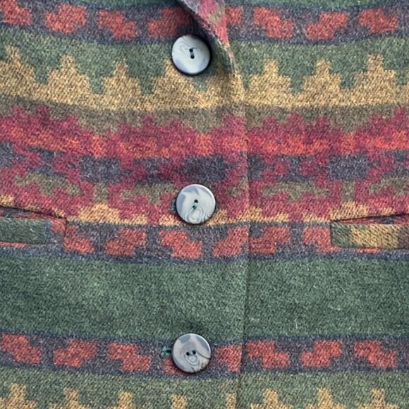 Vintage Braetan Wool Western Jacket Suede Collar Southwestern Ranch Blazer-M - Picture 6 of 13